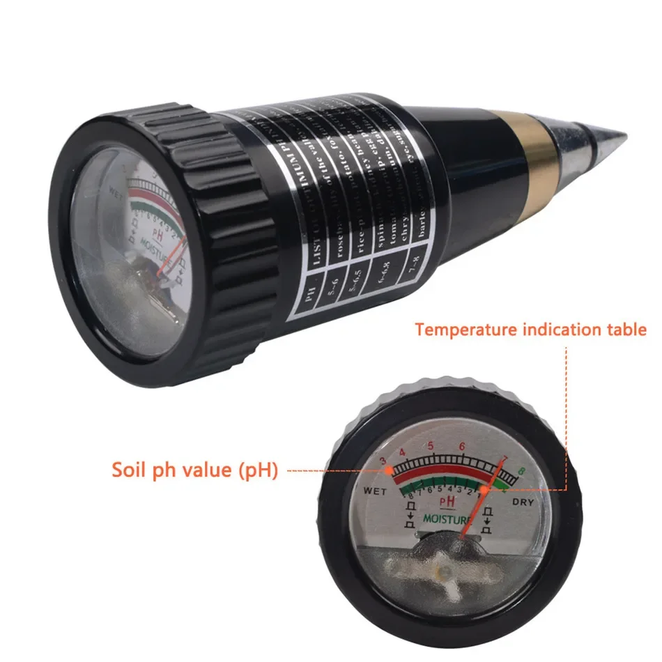 High Sensitivity 2 in 1 Pen Type PH Meter Soil Acidity Meter Soil Moisture Monitor for Garden PH Tester Hygrometer