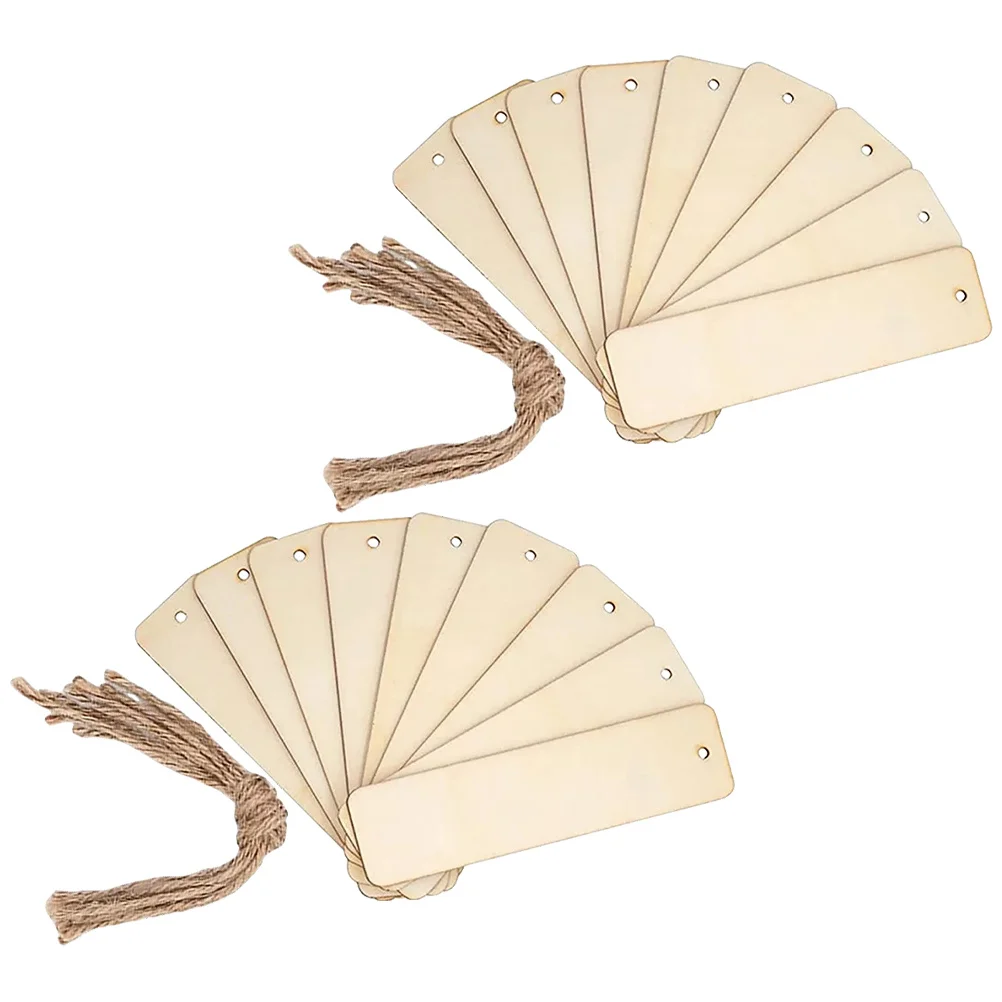 

20 pcs Wooden Bookmarks Unfinished Blank Diy Craft Rectangular Natural Wood Bookmark For Kids Students Teachers Christmas Gift