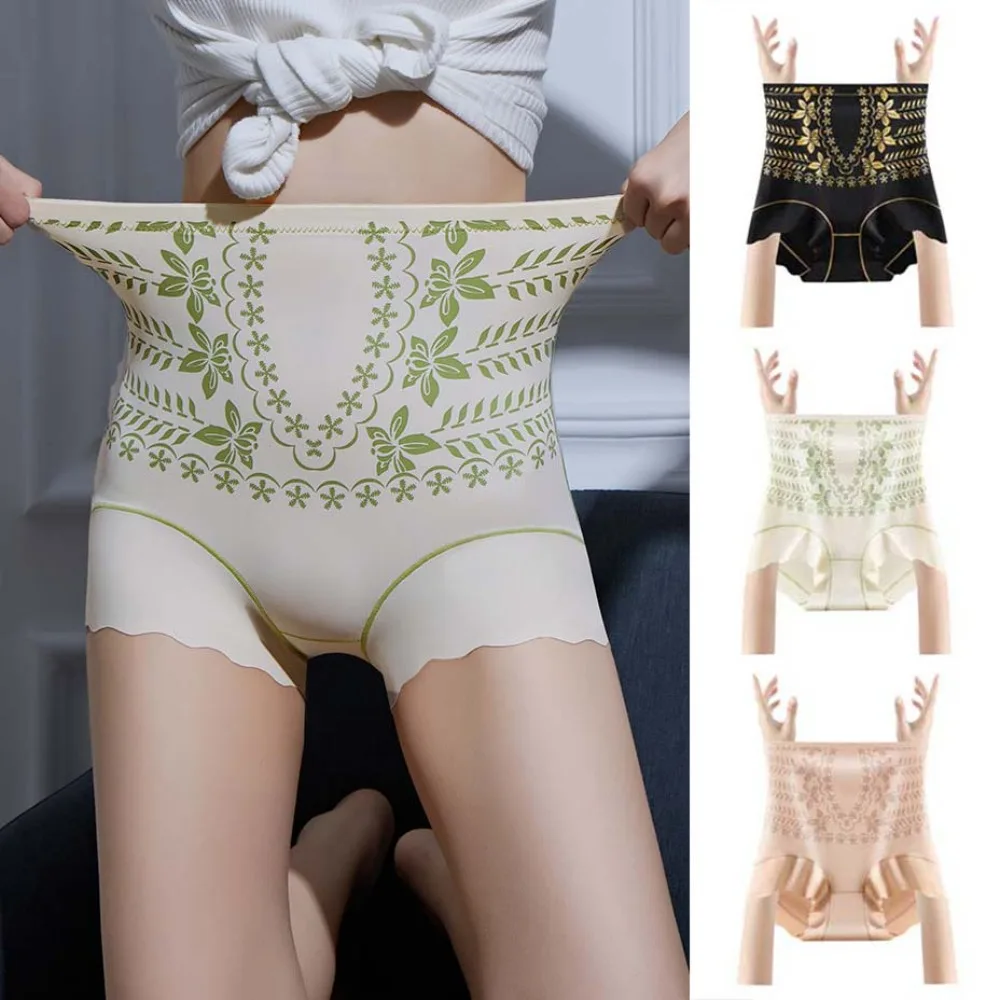 Послеродовой формирователь тела с высокой талией, хлопковые трусики с поясом в промежности, трусы с цветочным принтом, бесшовные трусы с подтяжкой живота