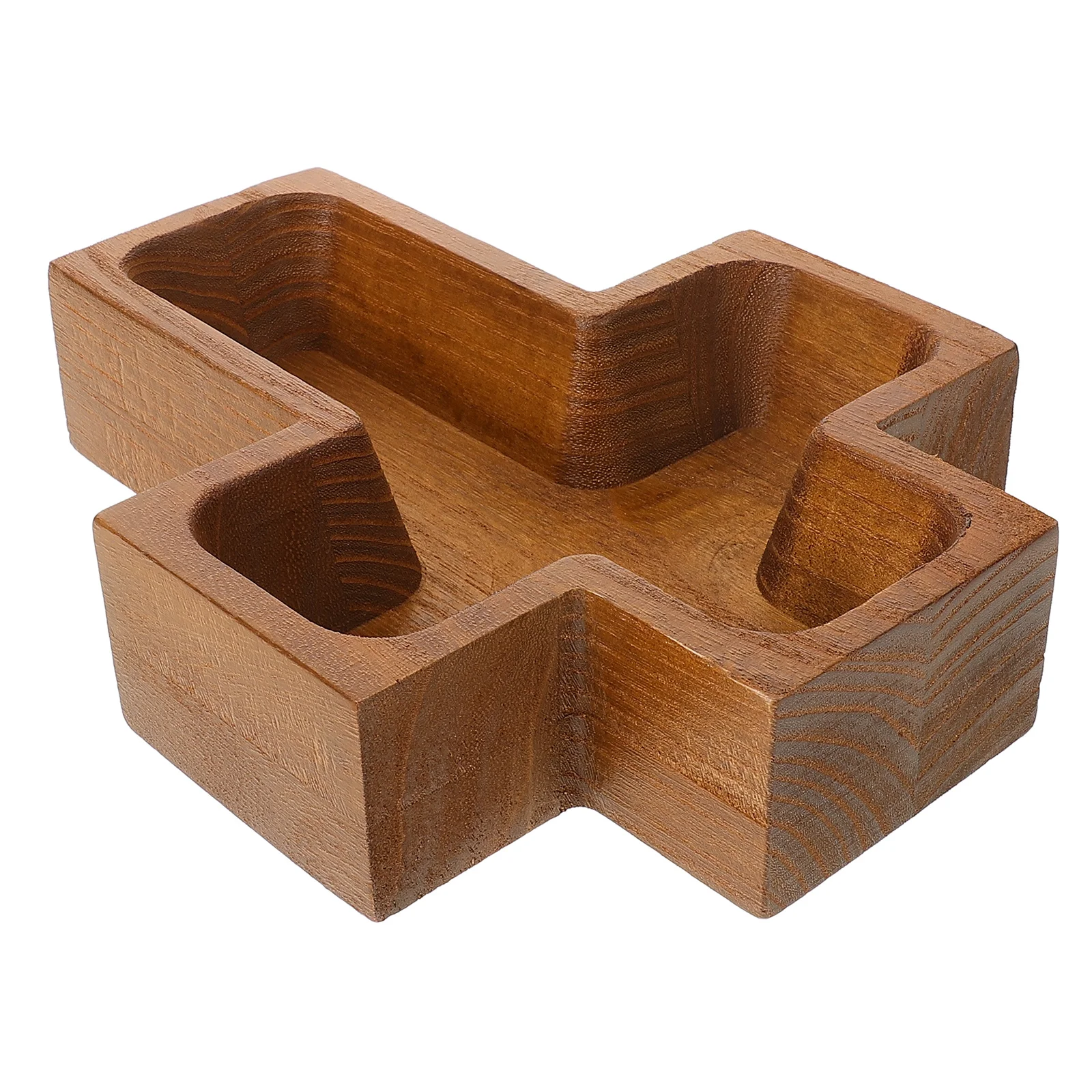 

Деревянный поднос для фруктов в форме креста, большая вместительная тарелка для закусок для дома, кухни, вечеринки, деревянный поднос для еды, крестовая миска