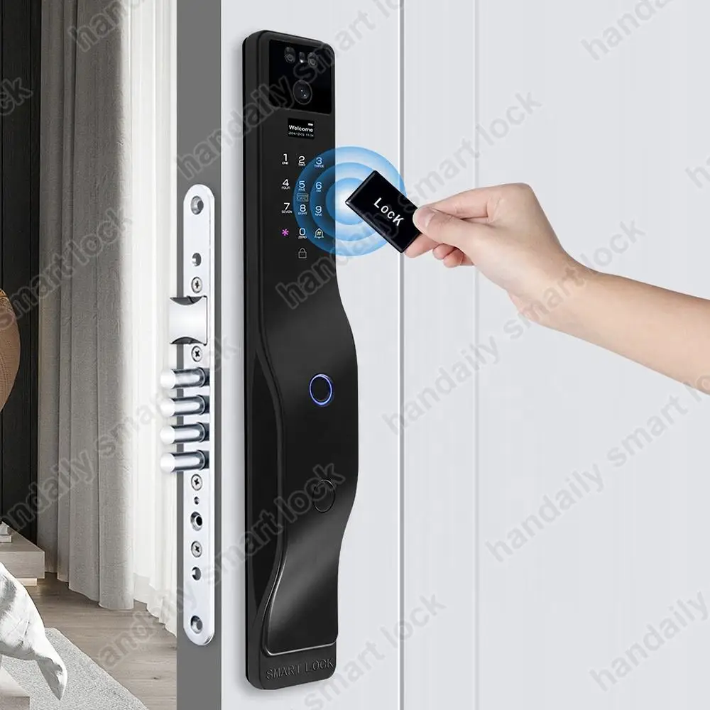 Face Recognition Smart Door Lock Israel Mortise Wifi Fingerprint Cerradura Tuya Inteligente Digital Lock With Camera For Home