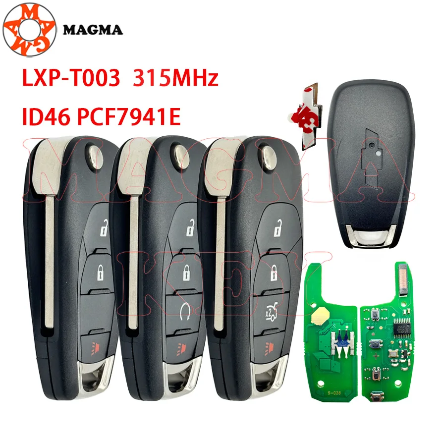 MAGMA ID46 PCF7941 315MHz LXP-T003 سيارة مفتاح الوجه عن بعد لشروليه كروز Avo XL7 XL8 Trailblazer Onix RS المقتفي #1