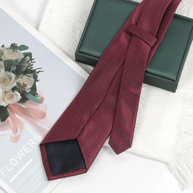 Dasi Jacquard Burgundy Mewah 8CM untuk Pria, Dasi Paisley untuk Pengantin Pria, Dasi Formal untuk Bisnis, Pernikahan, Pesta, Aksesoris Dasi