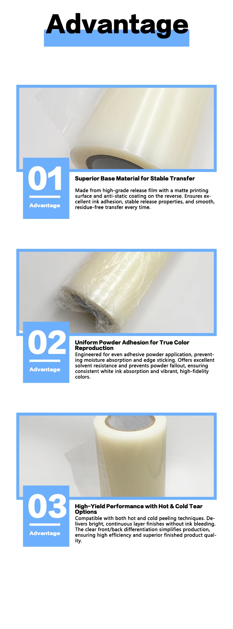PVA Water Transfer Film Blank Roll for Clothing Application Waterproof Custom Color Strong Tensile Strength Low MOQ Fast Lead