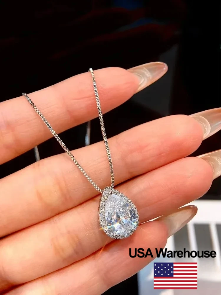 

925 Sterling Silver Simplicity Classic Water Droplet Necklace For Women Anniversary Party Personalized High Quality Fine Jewelry