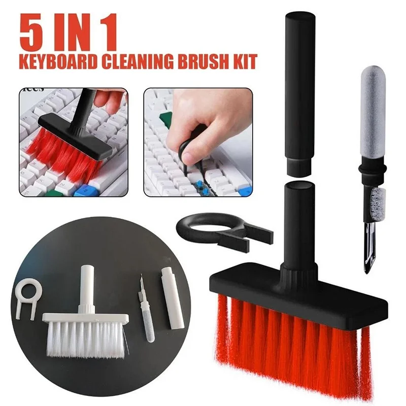 5 In 1 Keyboard Cleaning Brush Kit Keycap Puller Earbuds Cleaner for Airpods Pro 1 2 3 Bluetooth Earphones Case Cleaning Tools