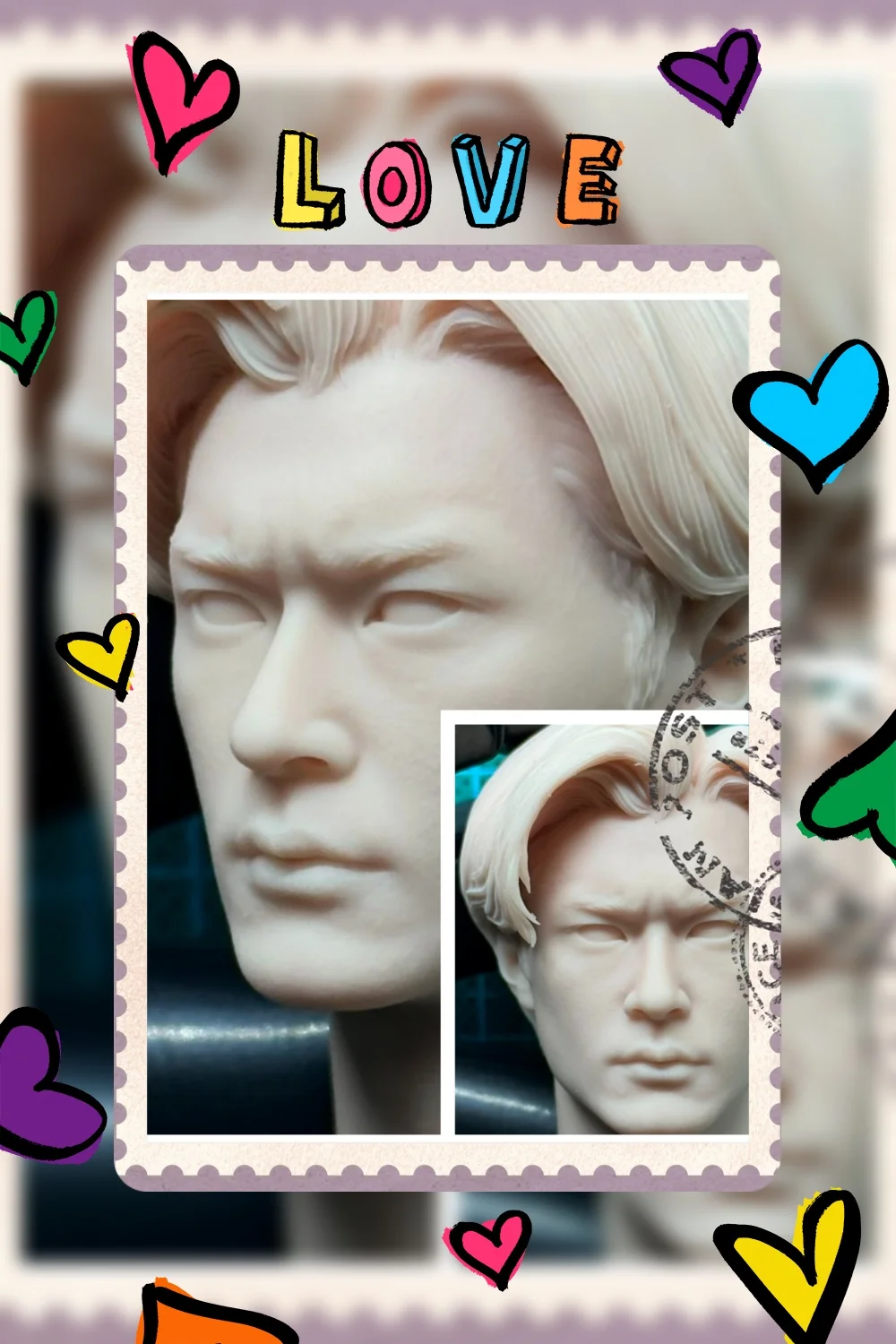 

1/6 Scale Handsome Tough Guy Louis Koo Hong Kong Actors Male Unpainted Head Carving Model Fit 12inchs Action Figure Body