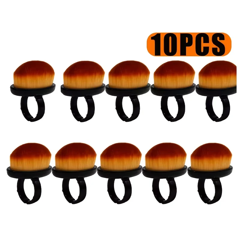 10 cepillos de limpieza de uñas, cepillos de dedo con diseño de anillo para el cuidado de las uñas de los pies de la mano, herramienta portátil de eliminación de polvo y suciedad para uso en salón
