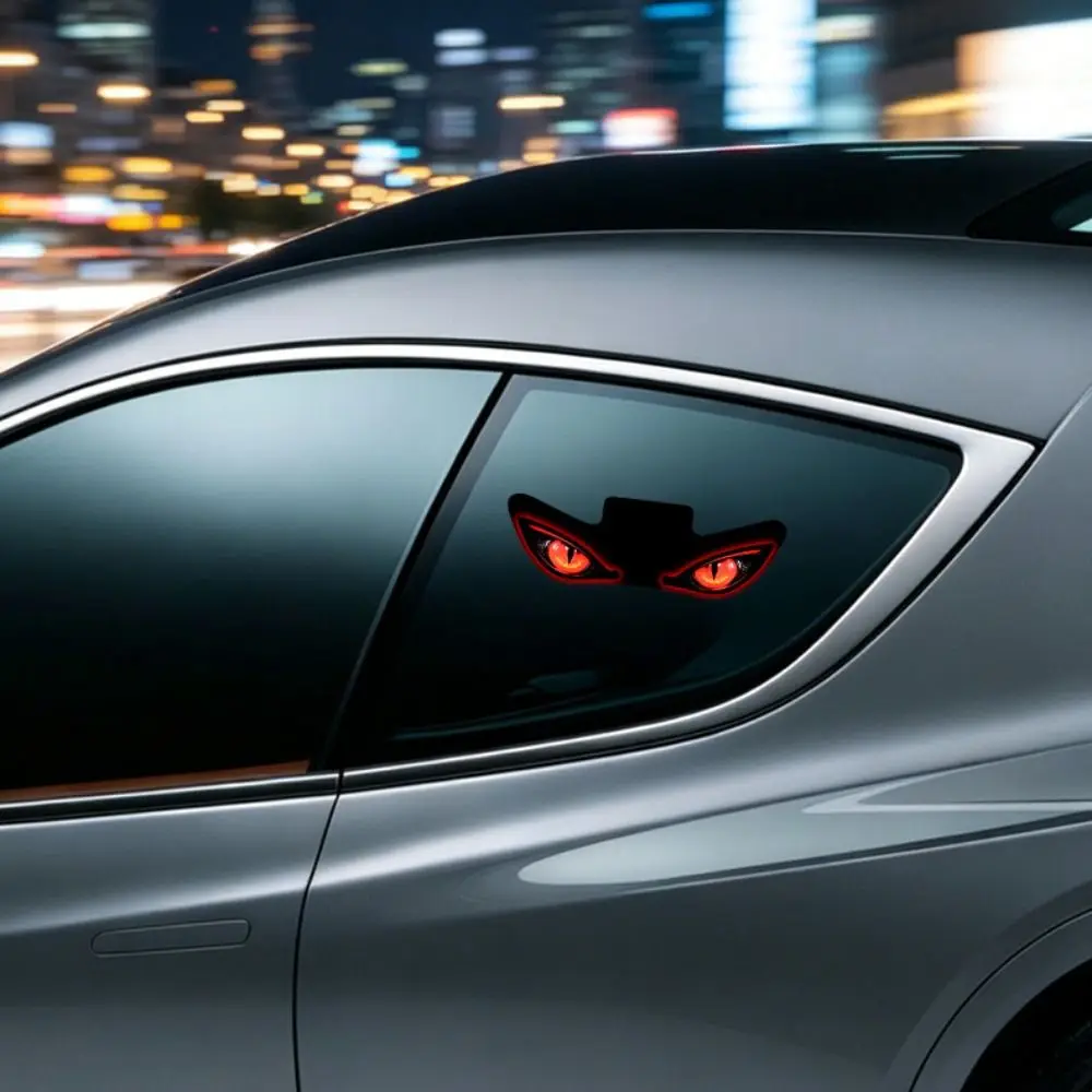 Creative Car Demon Eye Light Suction Cup Installation Flashing LED Atmosphere Light Cool Safety Rear Window Light Universal