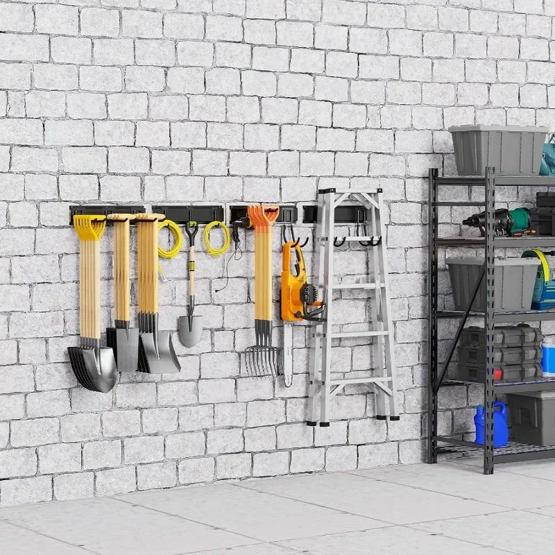 Waturis Garage Wall Storage Rack, Adjustable Tool Storage Rack, Suitable for Garage Storage Yard Shed Tools