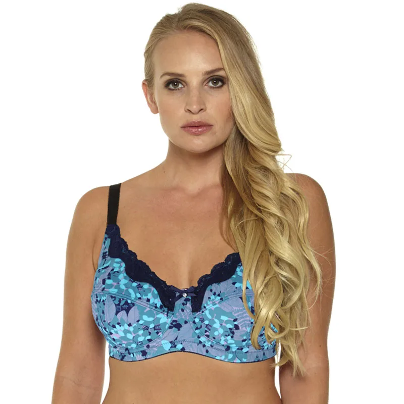 Tamanho grande renda mais sutiã feminino 6 cores impressão floral não-acolchoado sem forro copo completo sexy lingerie feminina CDEFG34-46