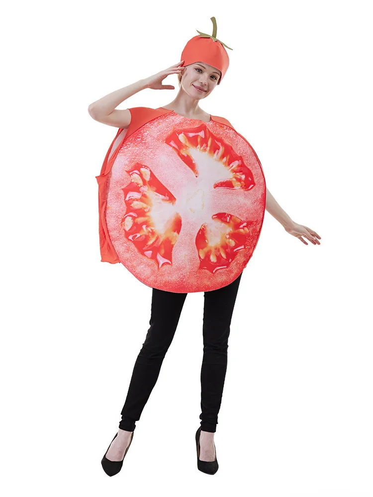 Costume da frutta e verdura per adulti loween Par Red ato Costume da spettacolo divertente Stage ow Costume ato Outfit