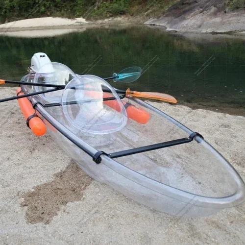 

Crystal kayak fishing boat transparent canoe with clear bottom for wholesale