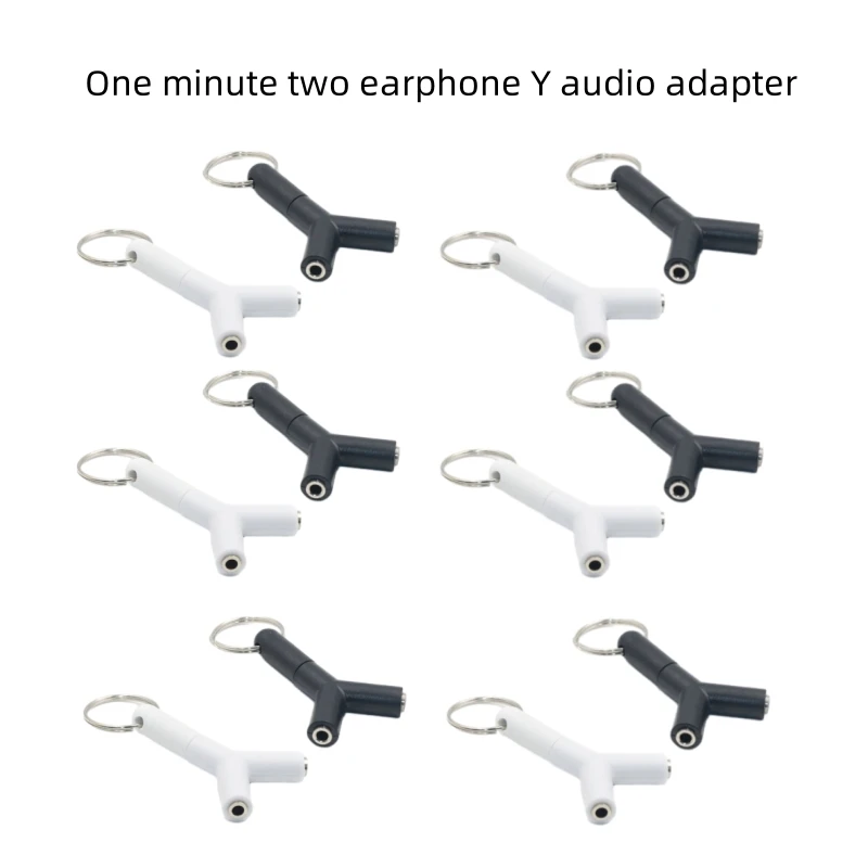 1pc One Point Two Audio Double Jack Convenient Audio Line 3.5mm For Smartphone Player Aux Cable Earphone Adapter Splitter