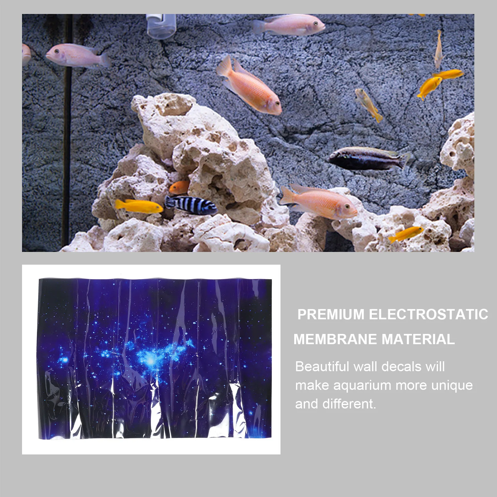 

Aquarium Wall Sticker Waterproof Thick Space Pattern Cartoon Ocean Fish Tank Decoration Wall Sticker Space Patterned Stickers