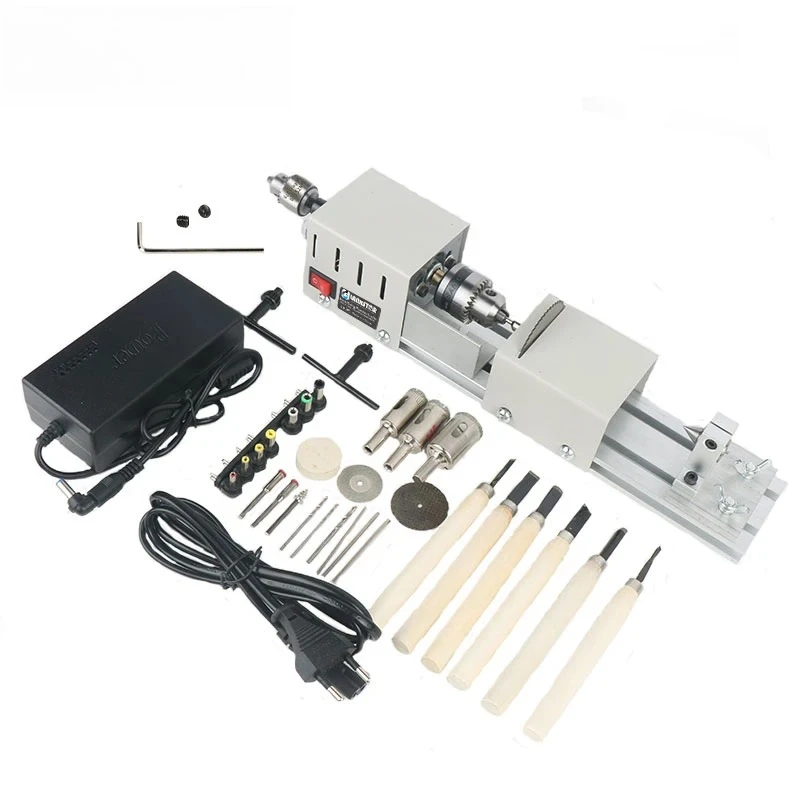 

Torno carpintería, Mini Torno Manual, máquina cuentas carpintería DIY, pulido y corte, juego perforadores pulsera multifunción