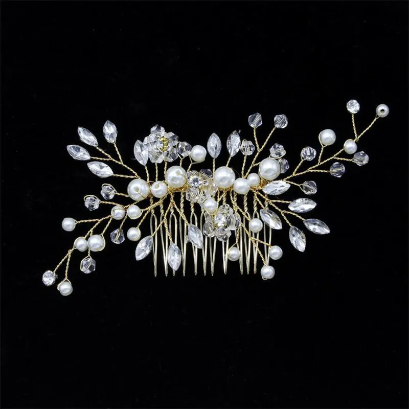 Alloy Flower Hair Clips Rhinestones Leaf Hair Clips Fashion Bridal Wedding Hair Brushes Women's Hair Clips Wedding Accessories