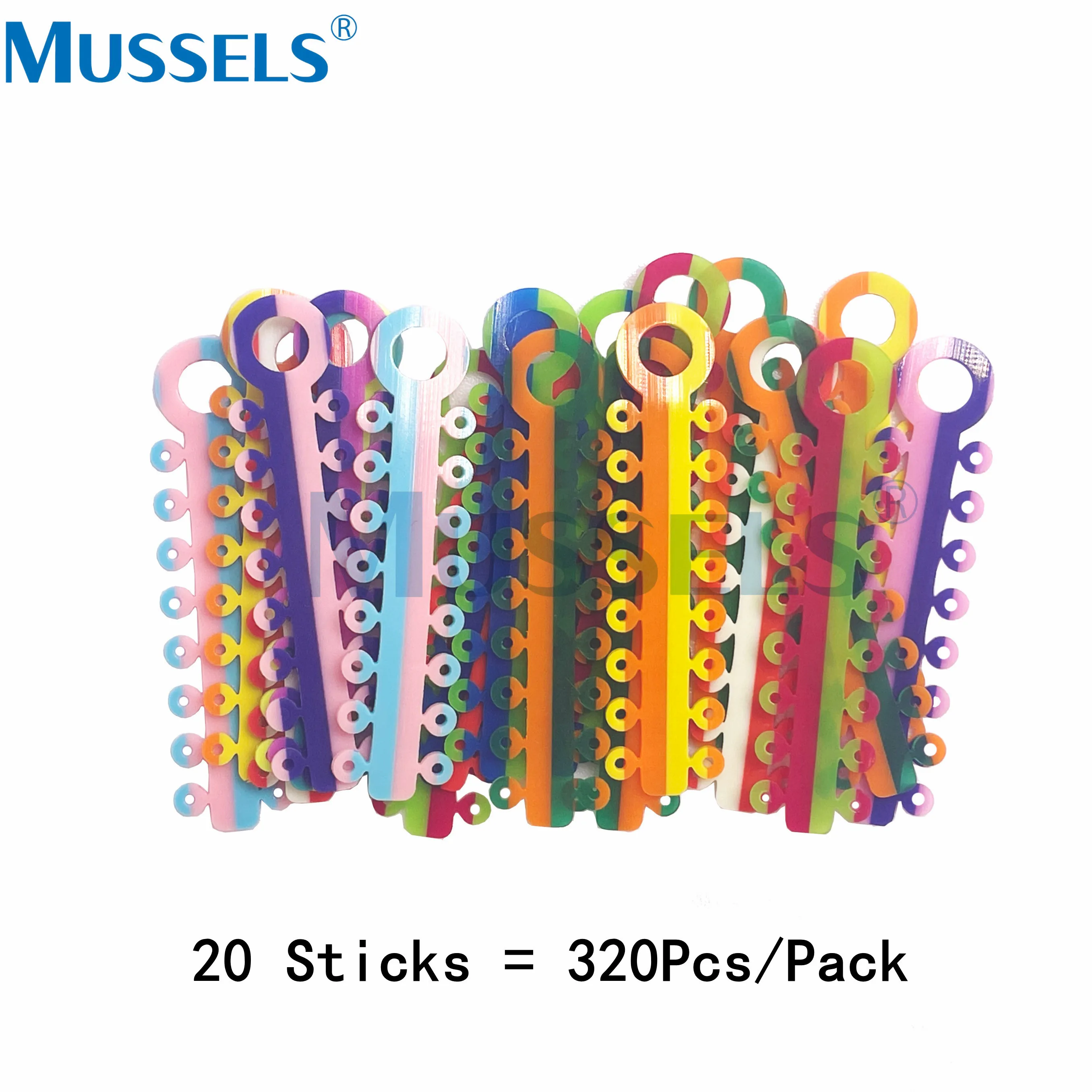 Ligaduras elásticas de ortodoncia Dental, 21 colores, cadena eléctrica para tirantes, bandas de goma, soportes de odontología, continuo, largo y
