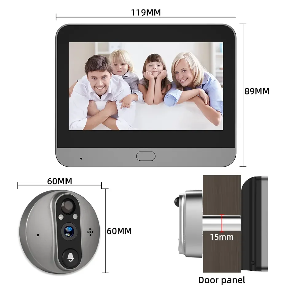 Tuya Smart WiFi Video Doorbell with 1080P/120°Camera Video Digital Viewer Audio PIR Motion Detection HD Infrared Alexa