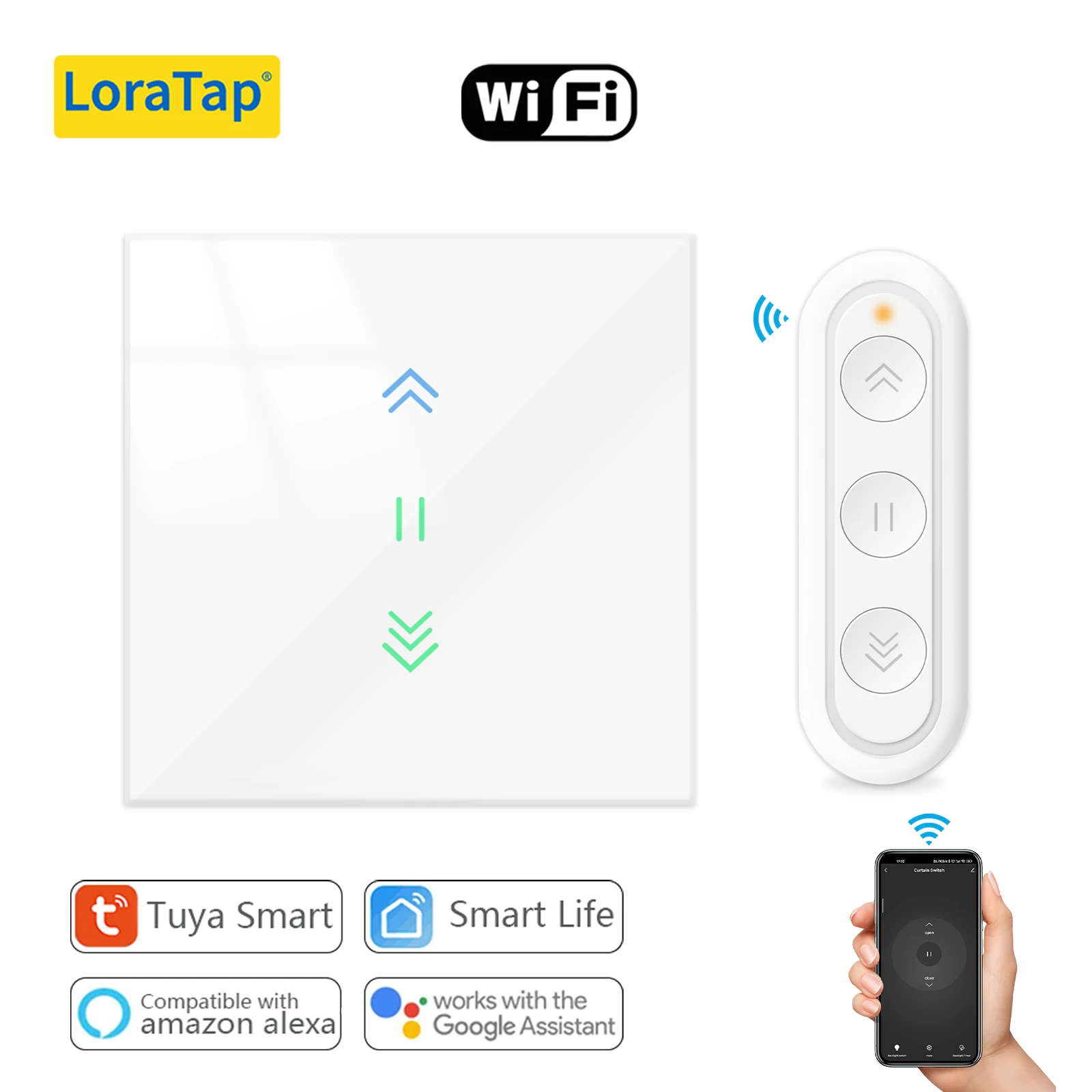 LoraTap Tuya Smart Life Rolluik Gordijnschakelaar Afstandsbediening Buismotor Looptijd Instelling Werk Google Assistent Alexa