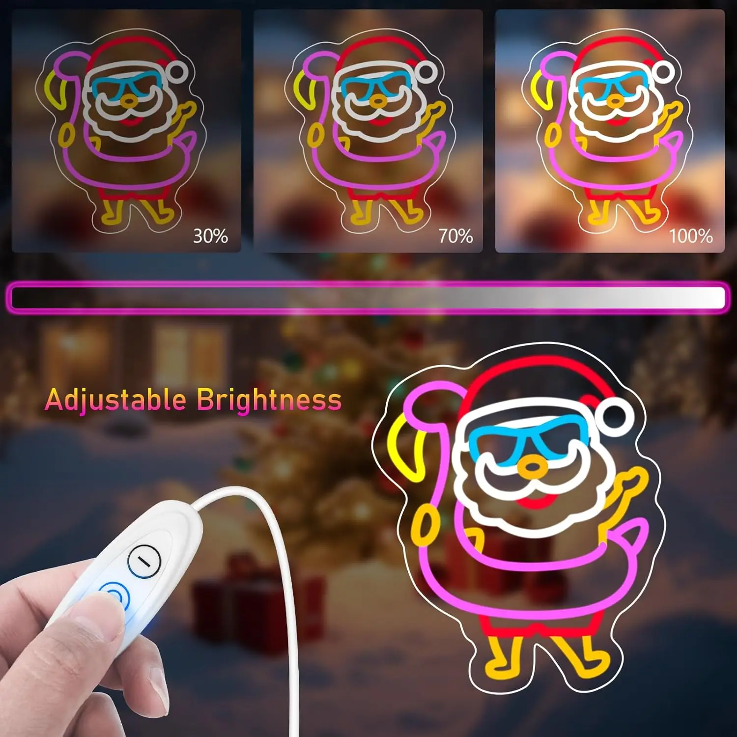 فلامنغو سانتا كلوز ضوء النيون تسجيل USB عكس الضوء LED النيون تسجيل لغرفة النوم غرف معيشة نادي بار رجل الكهف هدايا الحفلات جدار ديكور