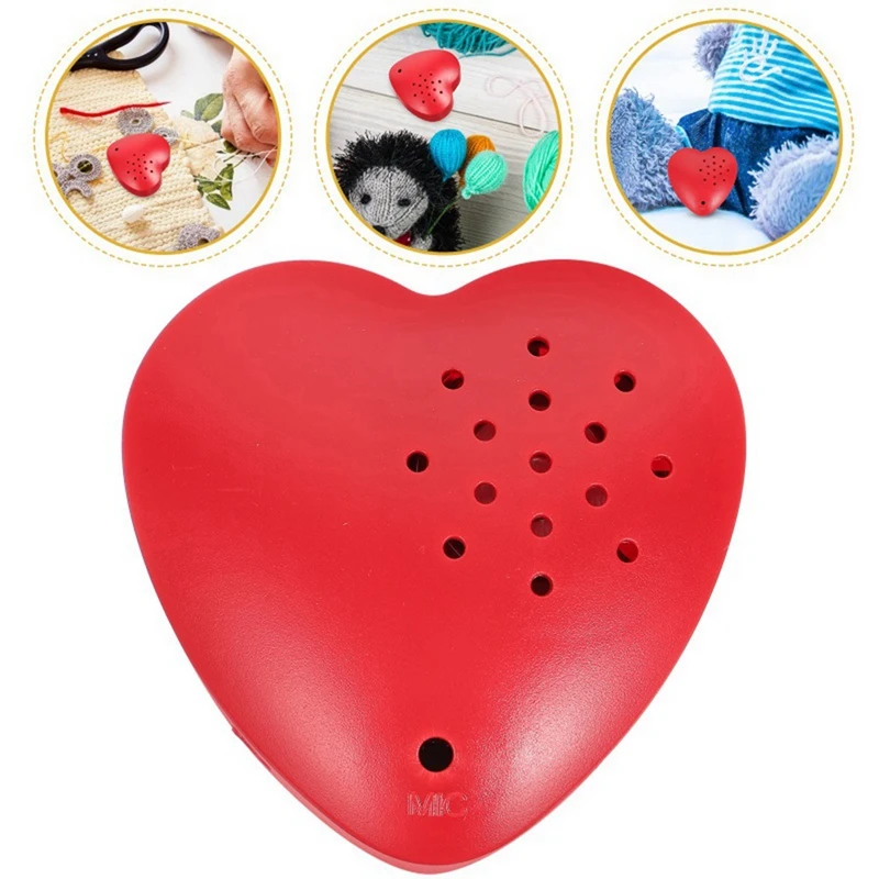 Heart Shaped Voice Recorder Recordable Sound Module Plush Toy Recorder Programmable 30 Seconds Sound Button Recording