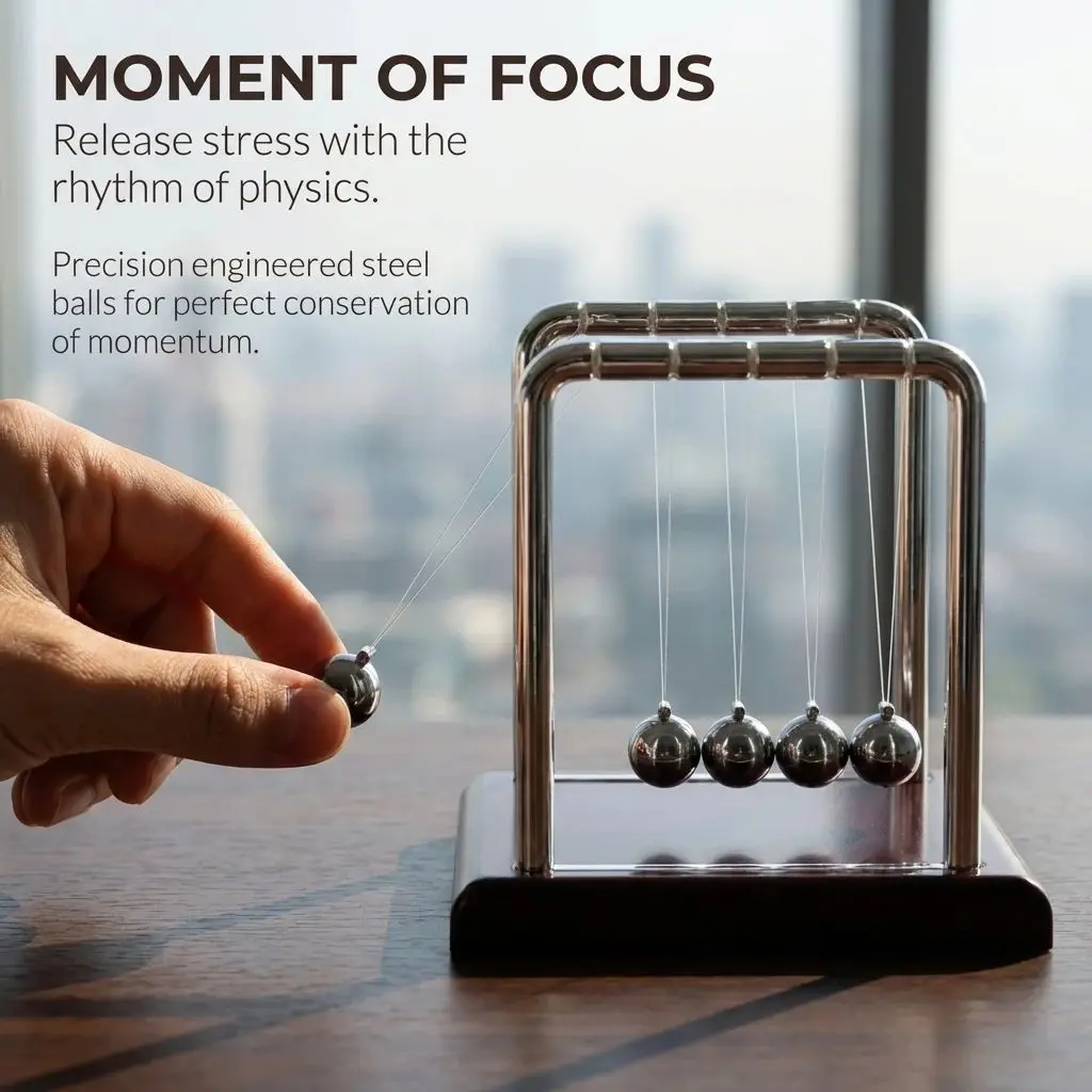 Newton's Cradle Balance Steel Ball Teaching Supplies Physics Science Pendulum Desktop Toys Stress Relief Gifts Home Decoration