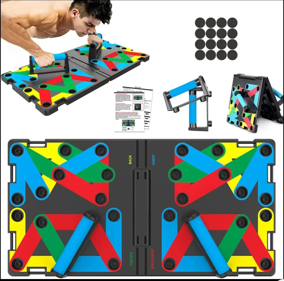 Multifunctional Foldable Push-Up Board Portable Training Tool for Chest Shoulders Abs Back Full-Body Workout Home Gym Equipment