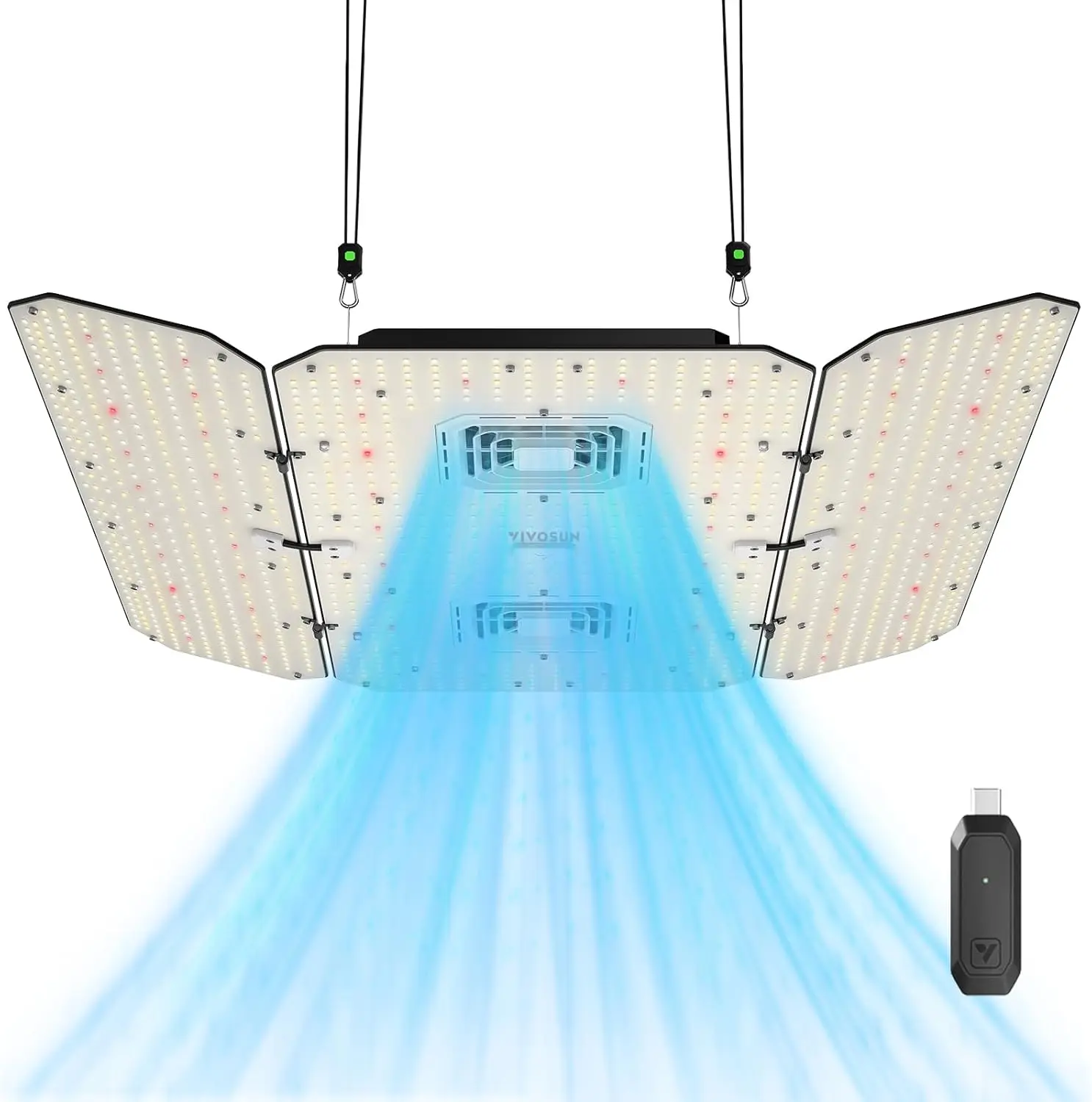 

VIVOSUN AeroLight Wing AW400SE и контроллер GrowHub E25, светодиодный светильник для выращивания растений 400 Вт со встроенным циркуляционным вентилятором, полный спектр, Com