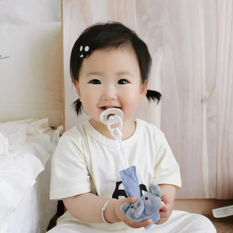 1 قطعة مشبك لهاية الطفل ، سلسلة لهاية الحيوانات الخشبية لحديثي الولادة من القطن ، حامل دمية مهديء الحلمة مادة صديقة للبيئة #4