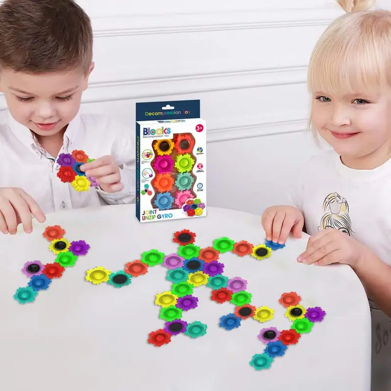 Bubble Pop Building Blocks Game Bubble Assembly Press Button Game Kids Fidget Toys Push Bubble Pop Building Blocks Spinner For