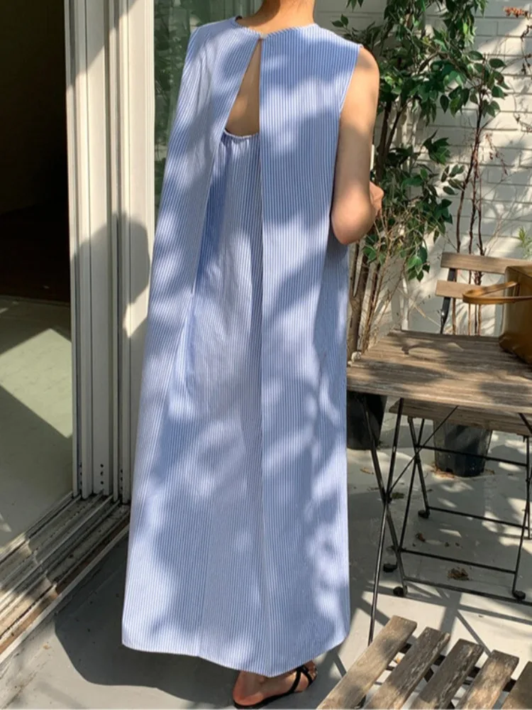 Vestido f casual t com design vazado nas costas, estilo retrô e despojado, de um ombro só, em mistura de aodã...