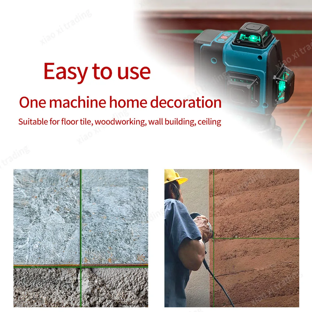 Makita 3D-4D 16 Lines High-precision 360° Horizontal Vertical Green Laser Level Wall Mounted Portable Electric Tools