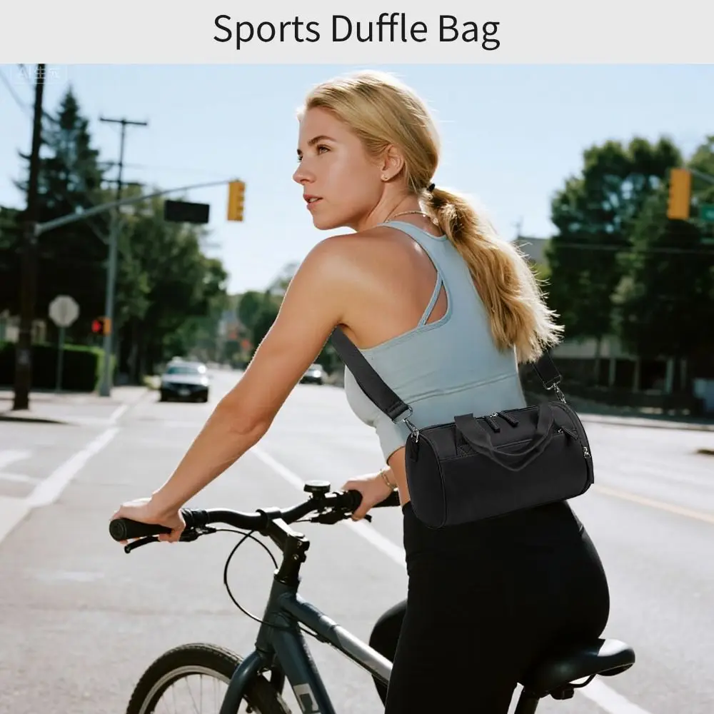 Multiple Pockets Mini Gym Bag Dance Adjustable Strap Small Duffle Bag Yoga Fitness Workout Sport Bags for Women Girls
