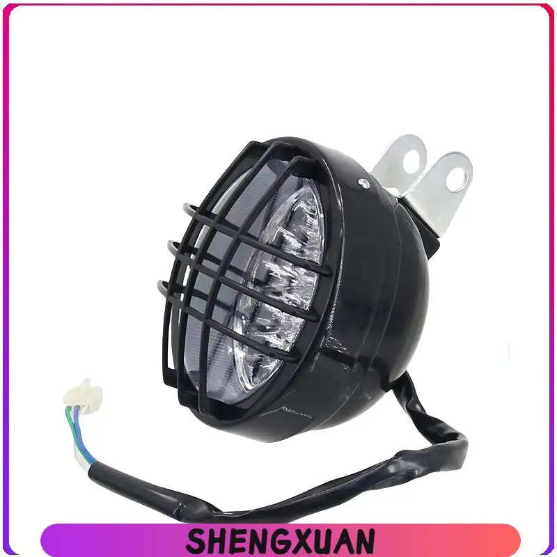 Durable Universal LED Front Light with Protective Grill: Reliable Illumination Solution for Motorcycle & ATV