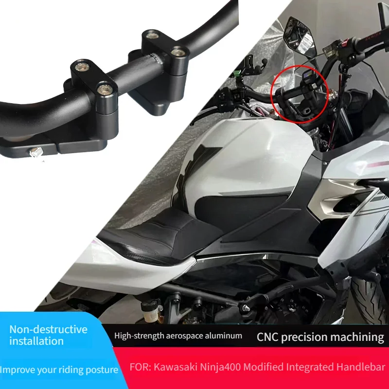 For Kawasaki Ninja 400 500 Riser Clip-On Handlebar Kit Elevador Manillar Moto Accesorios Moto