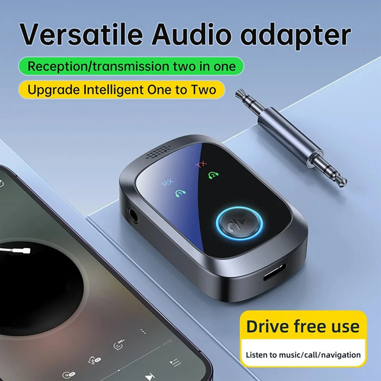 

Bluetooth 5.4 Audio Receiver Adapter Type-C Charging Wireless AUX Adapter Receiver 3.5mm Aux Airplane Adapters For TV PC Car Kit