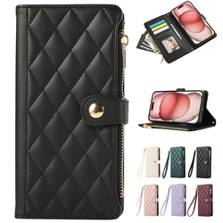 Luxury Wallet Zipper Leather Cover Case For iPhone 17 ProMax Air 16 E 15 Plus 14 13 Pro Max 12 MINI 11 XSMax Flip Card Case