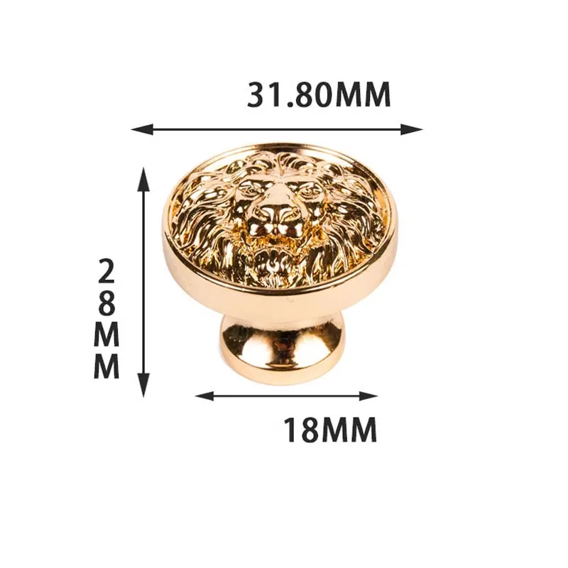 Uchwyt do szafki, styl skandynawski, głowa lwa, lekki luksus, złoty, osobowość, pojedynczy otwór, uchwyt do szuflady, okucia naprawcze.