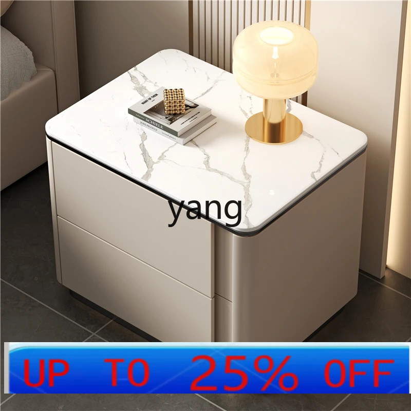 LMM simple modern light luxury leather bedroom storage creative all solid wood frame