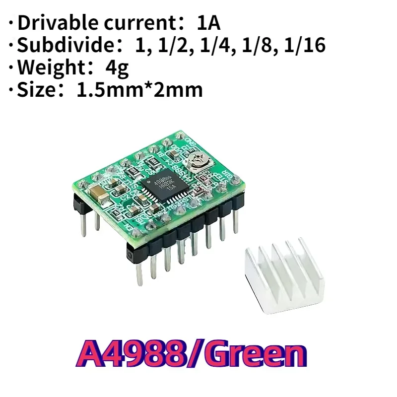 Reprap-controlador de Motor paso a paso, módulo con disipador de calor, A4988 DRV8825