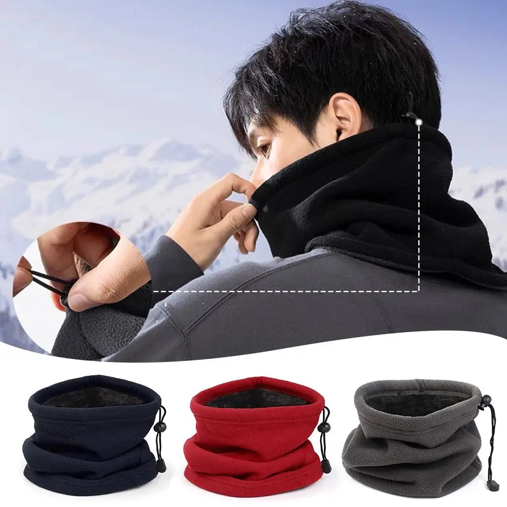 New Casual Soft Neck Protection Fleece Scarf Solid Color Thick Neck Warmer Warm Neck Scarves Winter Outdoor Cycling Accessories