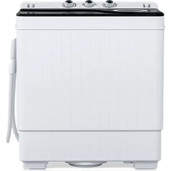 ROVSUN 26LBS lavatrice portatile, Mini rondella doppia vasca con rondella (18 libbre) e spinatrice (8 libbre) e scarico pompa incorporata