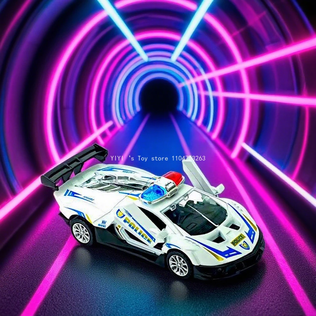 

1/32 Lamborghini полицейская машина, мини-модель из сплава, высококачественное украшение для рабочего стола, коллекционные предметы и детские игрушки, игрушечный автомобиль