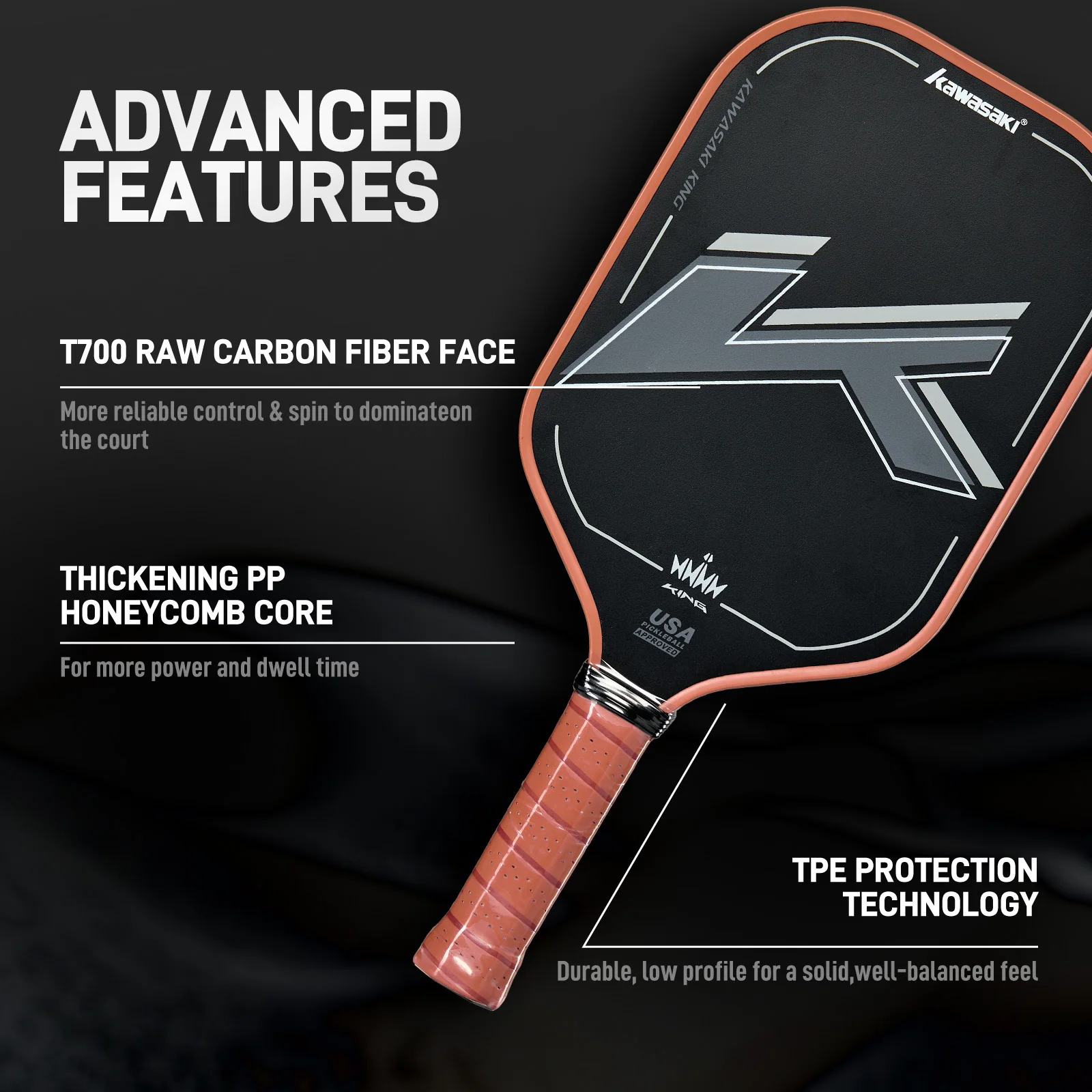 T700 مجداف كرة المخلل من ألياف الكربون معتمد من الولايات المتحدة الأمريكية مضرب كرة البيسبول الاحترافي للبطولة 16 مم