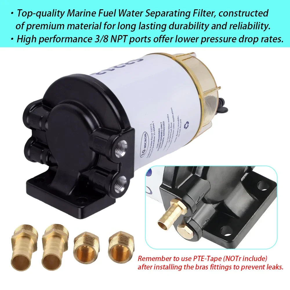 Moteur externe marin S3213 compatible avec le filtre de séparation d'eau, combinaison de filtre de moteur externe marin