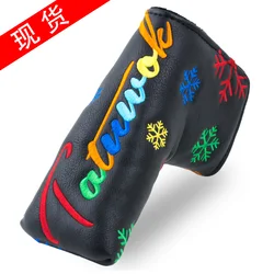 Golf Putter Headcover Magnetic Cover PU Leather Golf Club Head Covers Golf Iron Protector Reusable Golf Accessories Headcovers