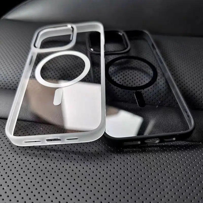 

Magnetic Luxury Clear Armor For Magsafe Wireless Charging Case for iPhone 16 15 14 13 12 11 Pro Max Shockproof Bumper Cover