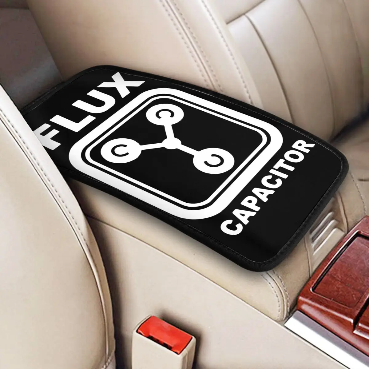 Car Armrest Cover Mat Flux Capacitor Back To The Future Breathable Center Console Cover Pad Auto Styling Interior Accessories