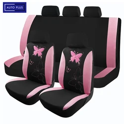 Embroidery Car Seat Covers Polyester Fabric with Airmesh Cloth Universal Size Fit Most Car Car Accessories Interior For Women